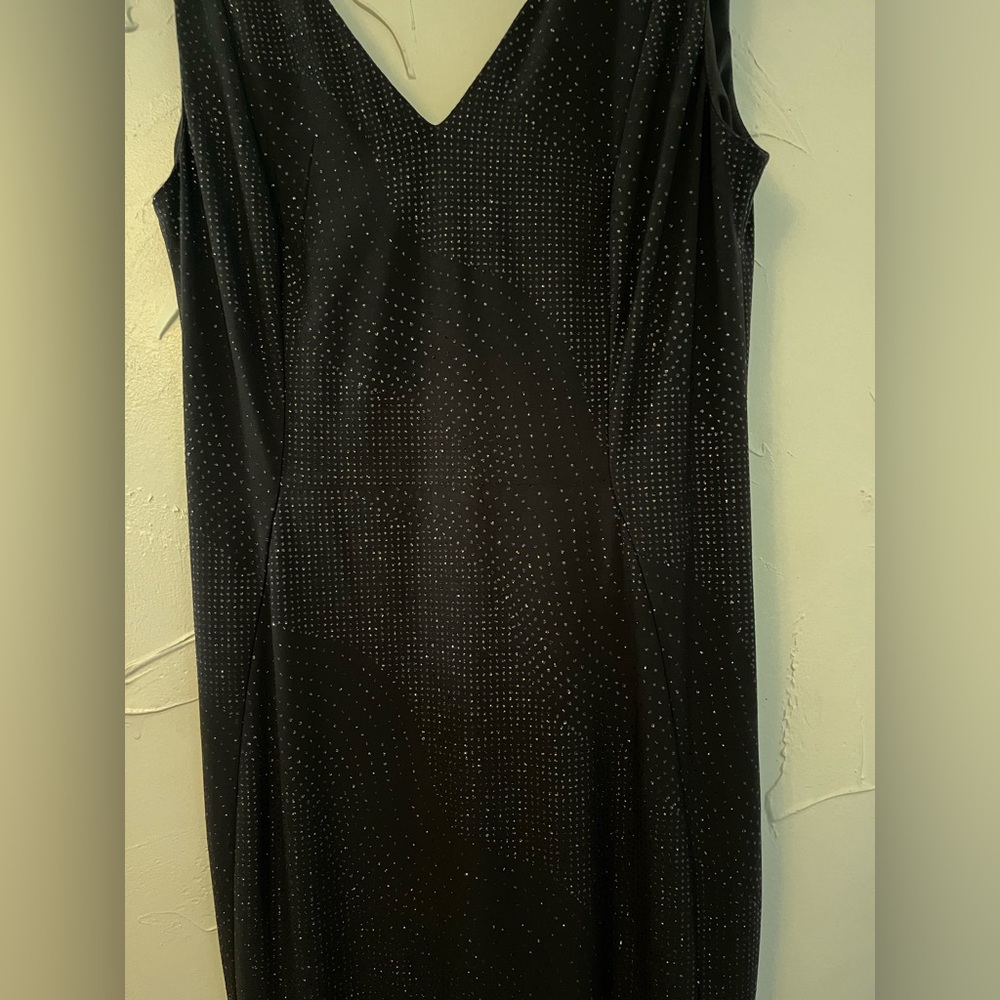 Calvin Klein Black Sparkle Sheath Cocktail Dress SZ 6 - Picture 3 of 11